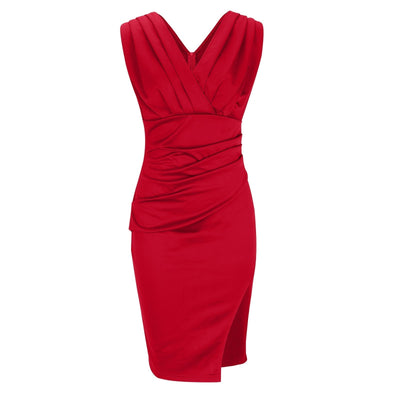 Robe Isa Jolie à col en V et fente