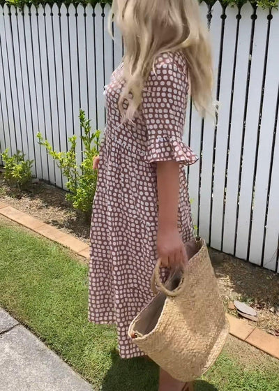 DARCY - ROBE MI-LONGUE À MANCHES COURTES