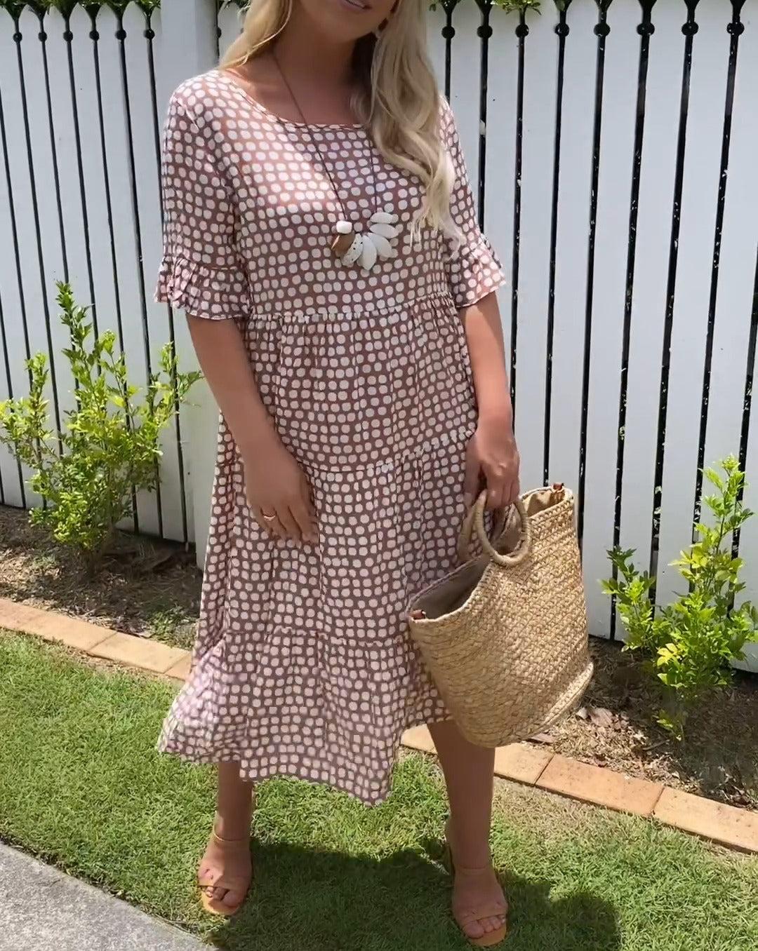 DARCY - ROBE MI-LONGUE À MANCHES COURTES