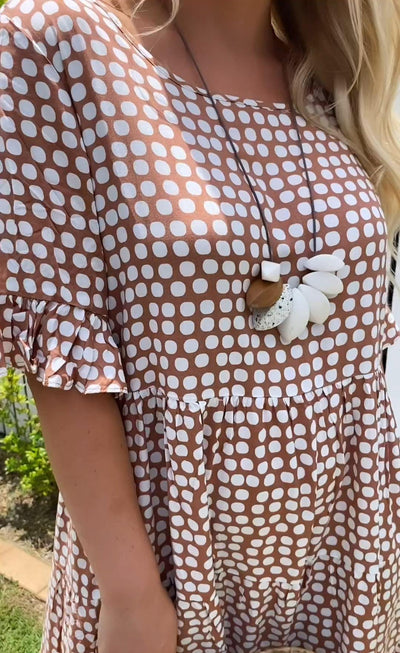 DARCY - ROBE MI-LONGUE À MANCHES COURTES