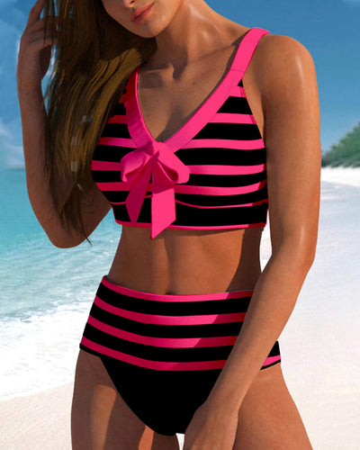MP Bikinis taille haute à rayures