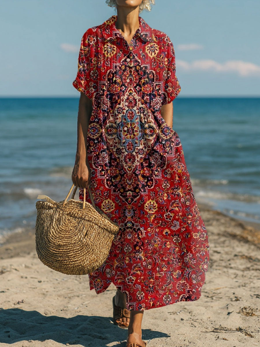 Pull décontracté en impression artistique vintage pour femmes