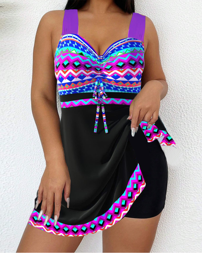MP Maillot de bain avec cordon de serrage et imprimé rayé