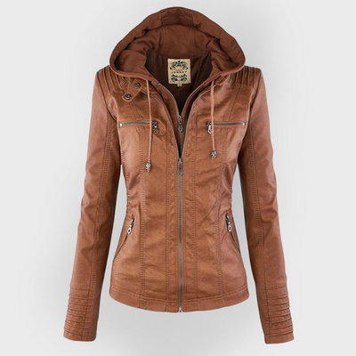MP | Veste en cuir à la mode avec capuche