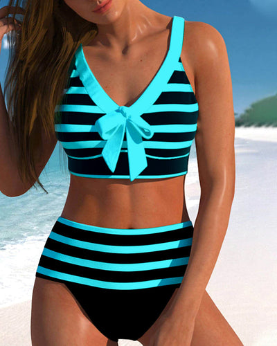 MP Bikinis taille haute à rayures
