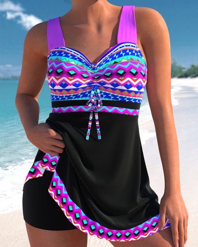 MP Maillot de bain avec cordon de serrage et imprimé rayé