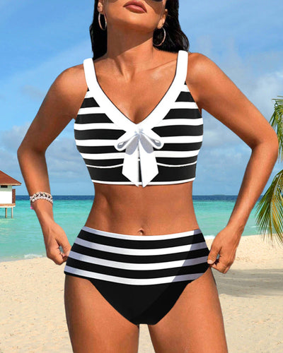 MP Bikinis taille haute à rayures