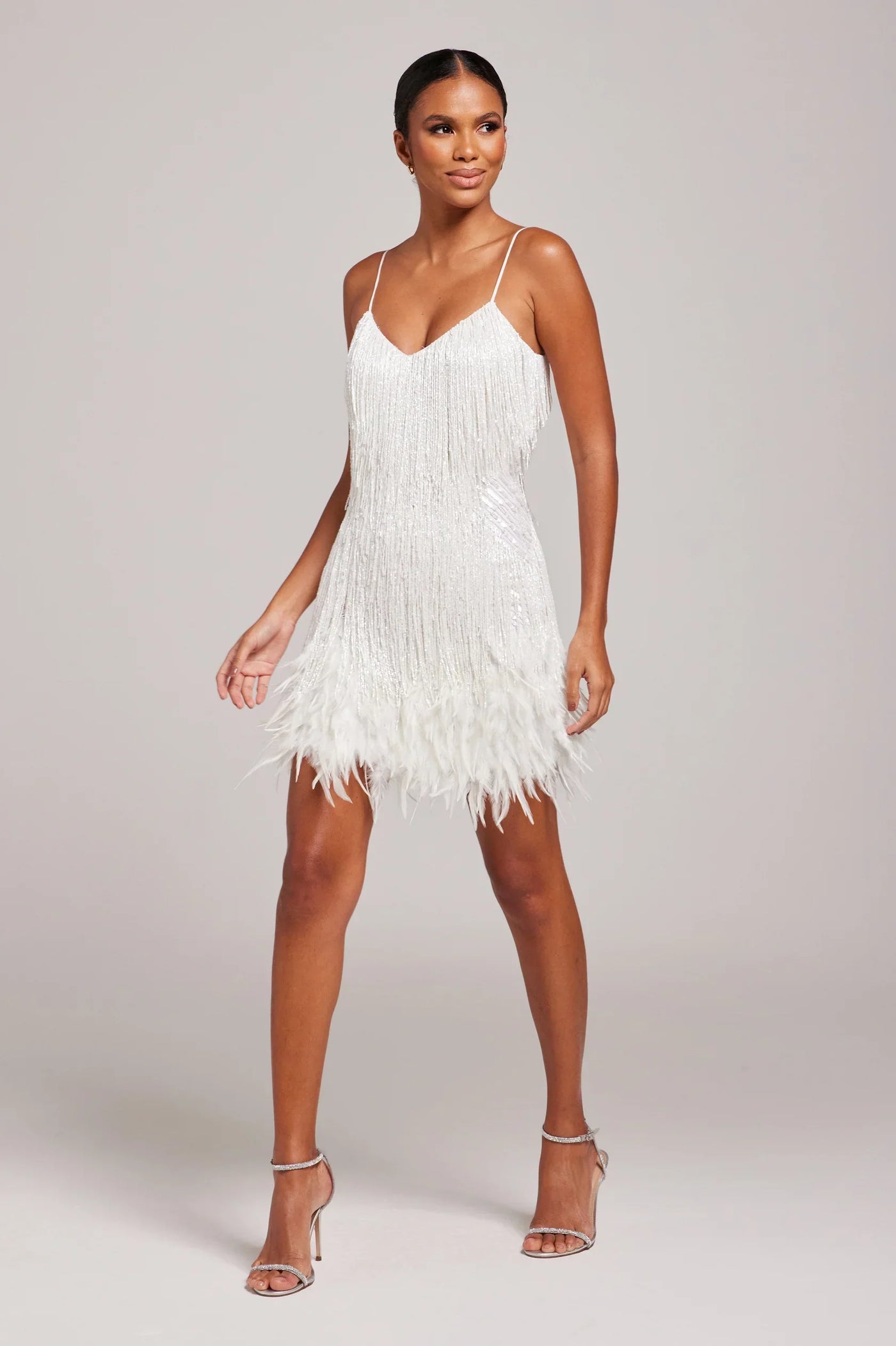 Brielle - Mini robe en plumes