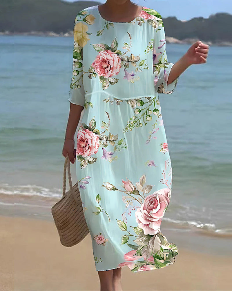 MIRANDA - ROBE ÉLÉGANTE À IMPRIMÉ FLORAL
