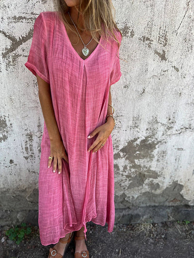 NAIA™ – ROBE ENCOLURE EN V EN COTON ET LIN