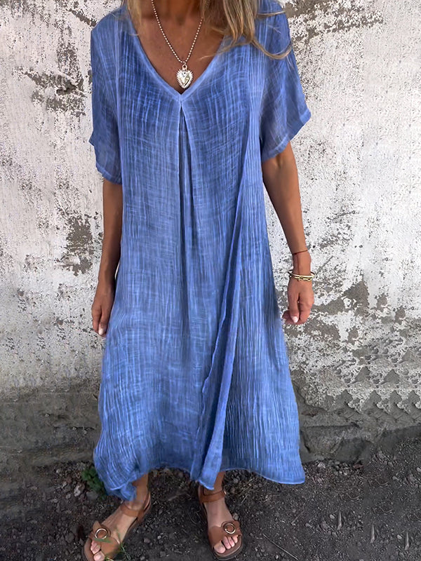 NAIA™ – ROBE ENCOLURE EN V EN COTON ET LIN