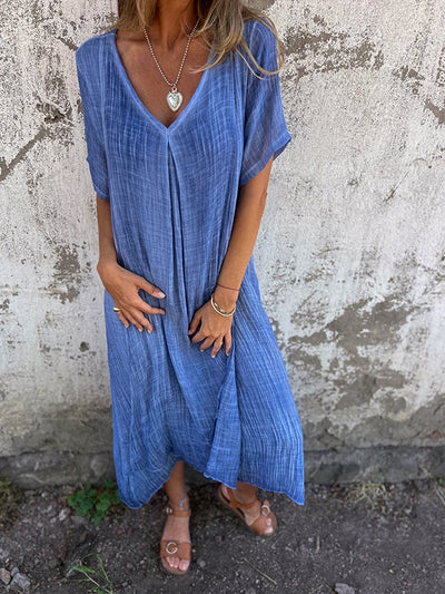 NAIA™ – ROBE ENCOLURE EN V EN COTON ET LIN