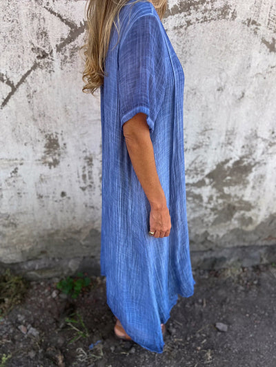 NAIA™ – ROBE ENCOLURE EN V EN COTON ET LIN
