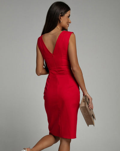 Robe Isa Jolie à col en V et fente