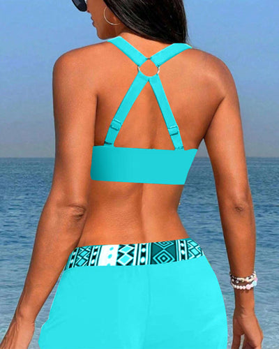MP Bikinis taille haute à imprimé géométrique