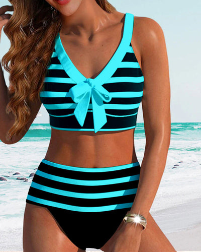 MP Bikinis taille haute à rayures