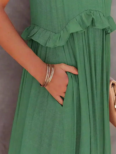 Sarah | Robe Maxi Volant Halter (Presque épuisé)