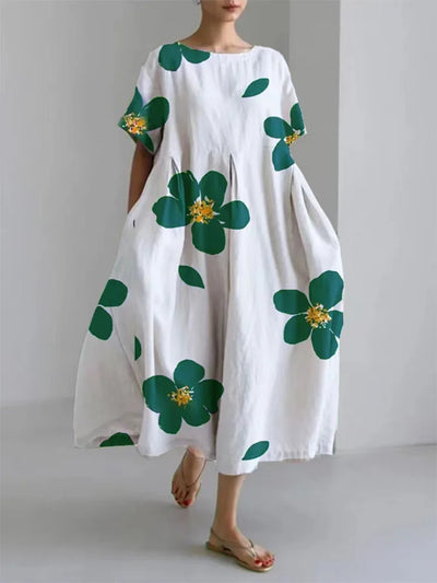 MP™ CATERINA | Robe d'Été Longue avec Fleurs Vives et Confort Doux pour Journées Ensoleillées