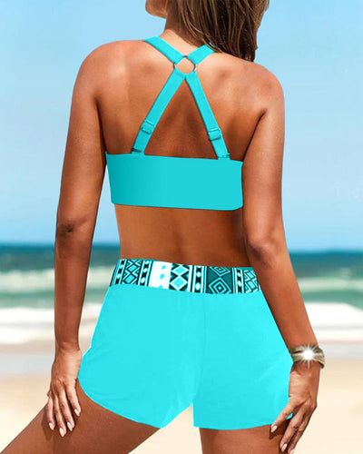MP Bikinis taille haute à imprimé géométrique