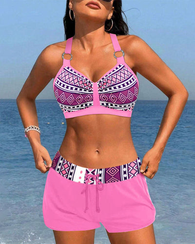 MP Bikinis taille haute à imprimé géométrique