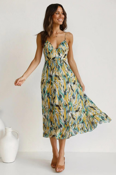 Chiara | Robe midi tendance aux couleurs vives pour femmes