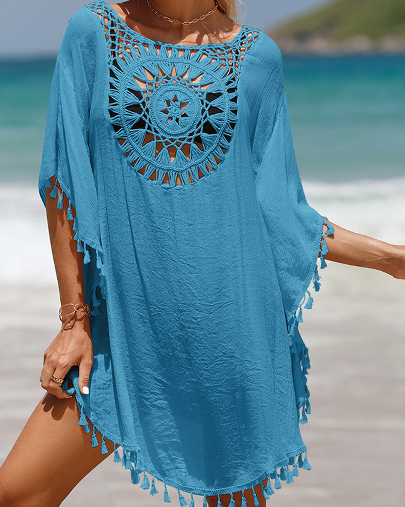 MP Couverture de plage avec pompons