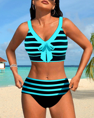 MP Bikinis taille haute à rayures