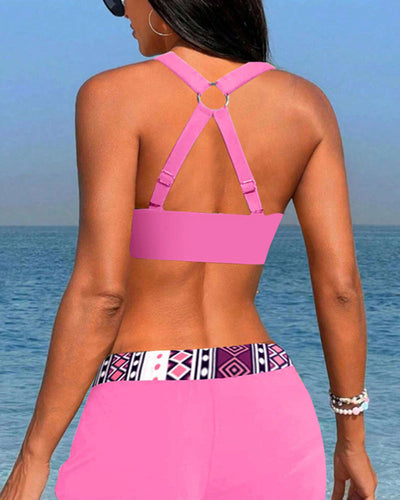 MP Bikinis taille haute à imprimé géométrique
