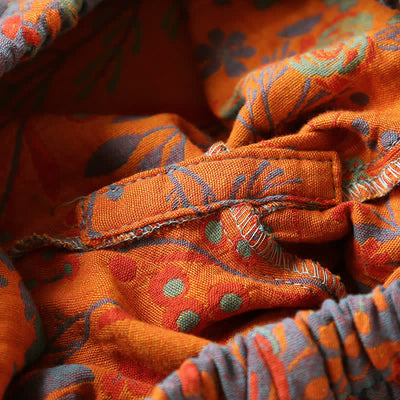 Ensemble de Loungewear en Coton à Col en Feuille Vintage