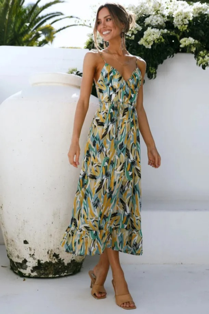 Chiara | Robe midi tendance aux couleurs vives pour femmes