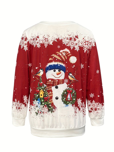 SnowyGlow™ - Pull d'Hiver Chaleureux avec Design de Bonhomme de Neige