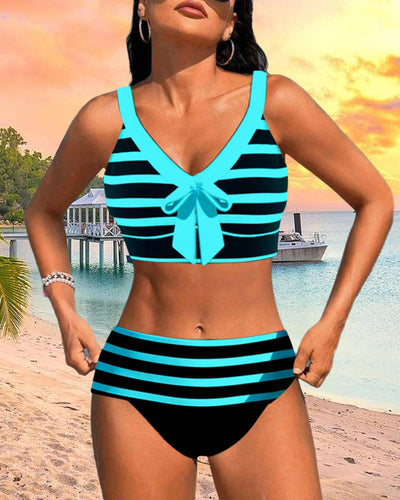 MP Bikinis taille haute à rayures