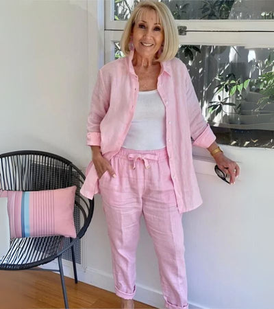 MARTINA | Ensemble chemise et pantalon en lin-coton