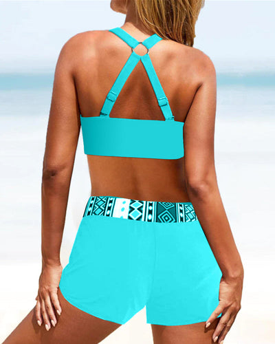 MP Bikinis taille haute à imprimé géométrique