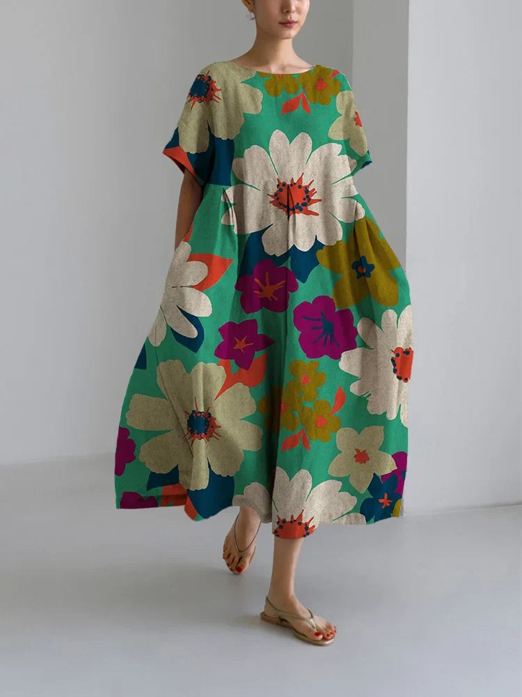 MP™ VITTORIA | Robe Midi Florale au Style Audacieux et Confort Léger pour des Journées Animées