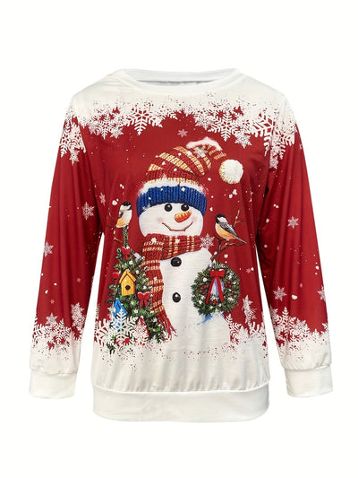 SnowyGlow™ - Pull d'Hiver Chaleureux avec Design de Bonhomme de Neige