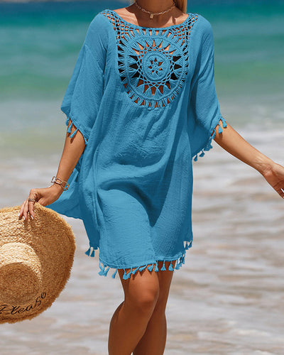 MP Couverture de plage avec pompons