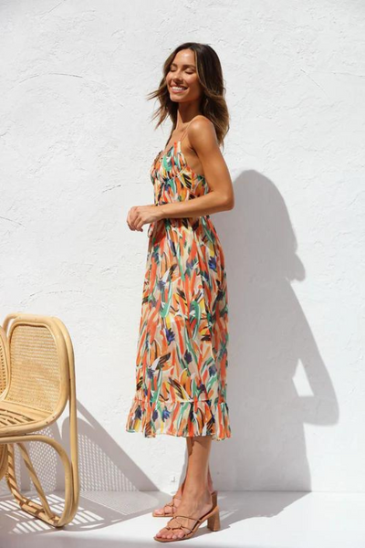 Chiara | Robe midi tendance aux couleurs vives pour femmes
