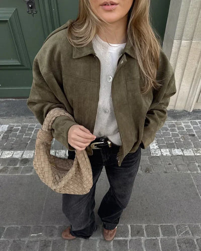 LUMIÈRE | BOMBER EN FAUX SUÈDE