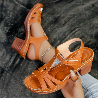 Elisa | Sandales orthopédiques à la mode avec semelle plateforme épaisse