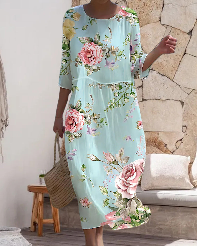 MIRANDA - ROBE ÉLÉGANTE À IMPRIMÉ FLORAL