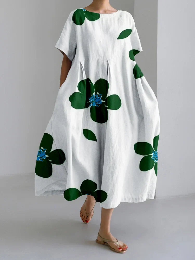 MP™ CATERINA | Robe d'Été Longue avec Fleurs Vives et Confort Doux pour Journées Ensoleillées