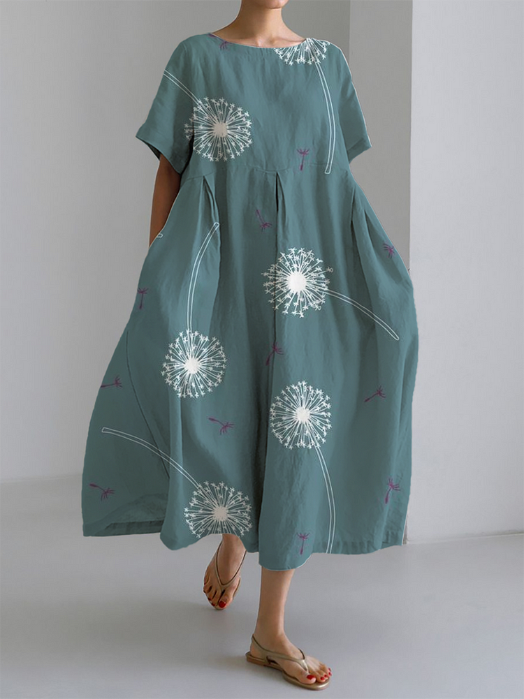 MP™ GABRIELLA | Robe Maxi d'Été avec Confort Total et Imprimé Pissenlit pour des Moments de Liberté