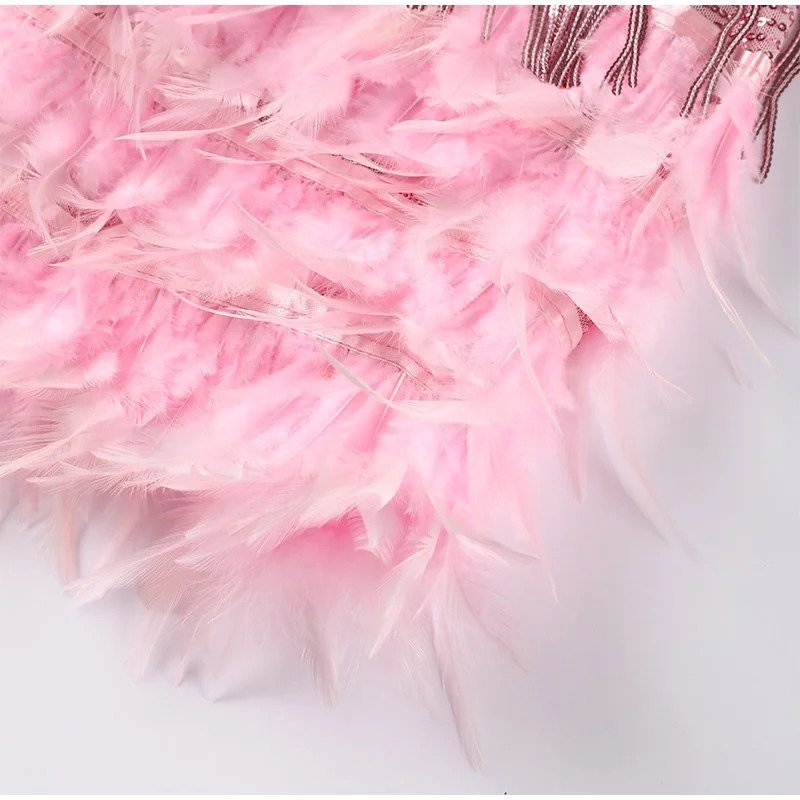 Brielle - Mini robe en plumes