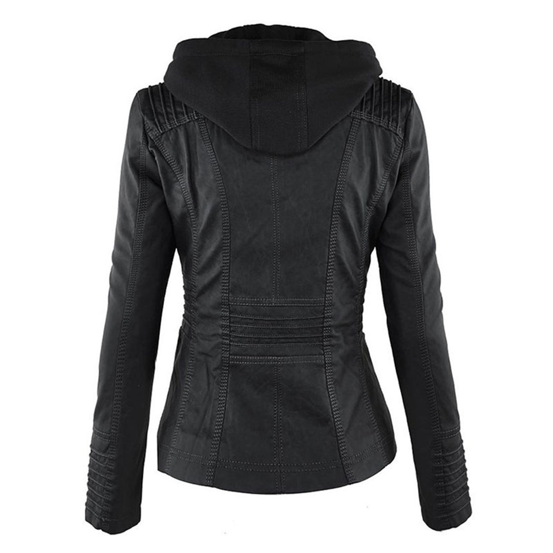 MP | Veste en cuir à la mode avec capuche