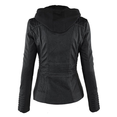 MP | Veste en cuir à la mode avec capuche