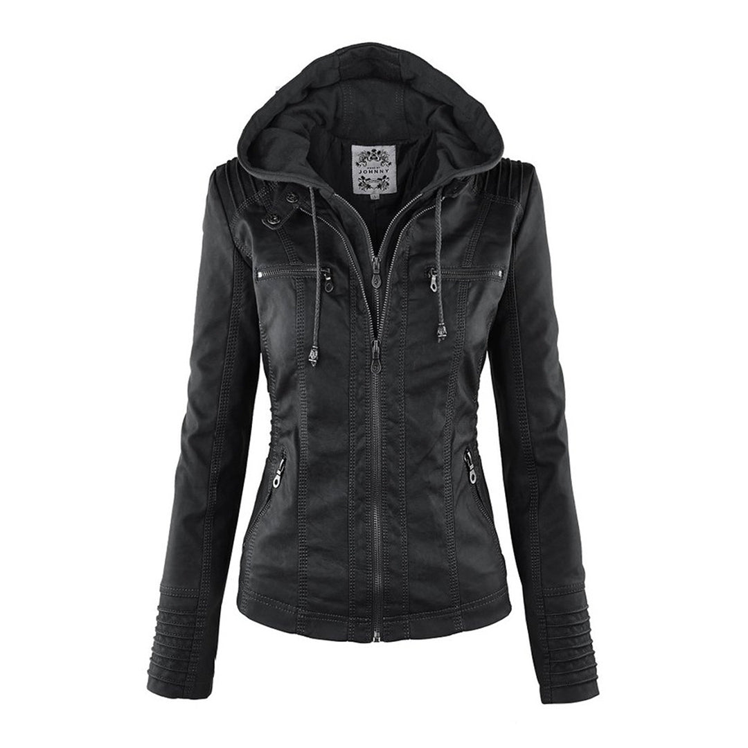 MP | Veste en cuir à la mode avec capuche