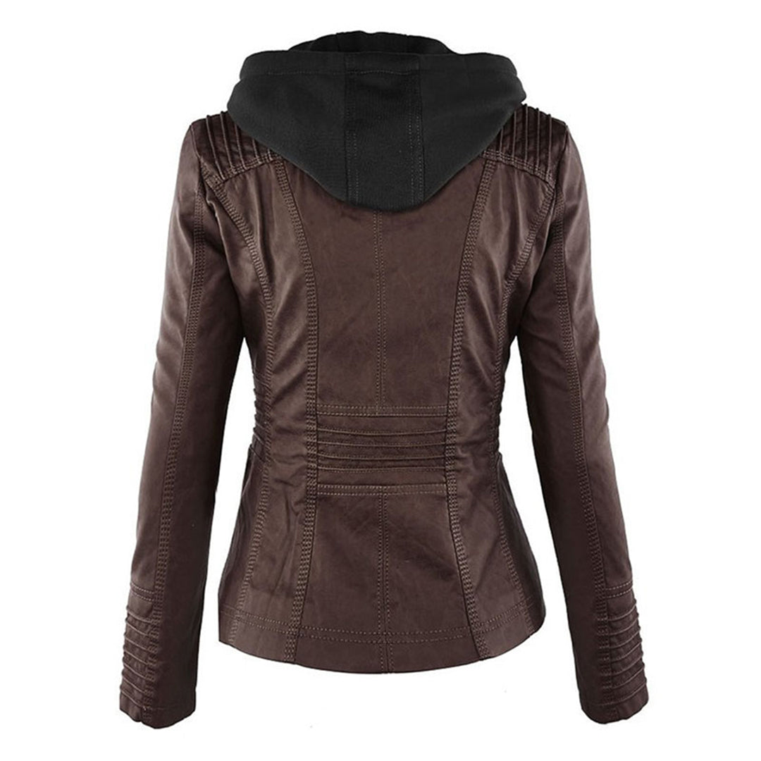 MP | Veste en cuir à la mode avec capuche