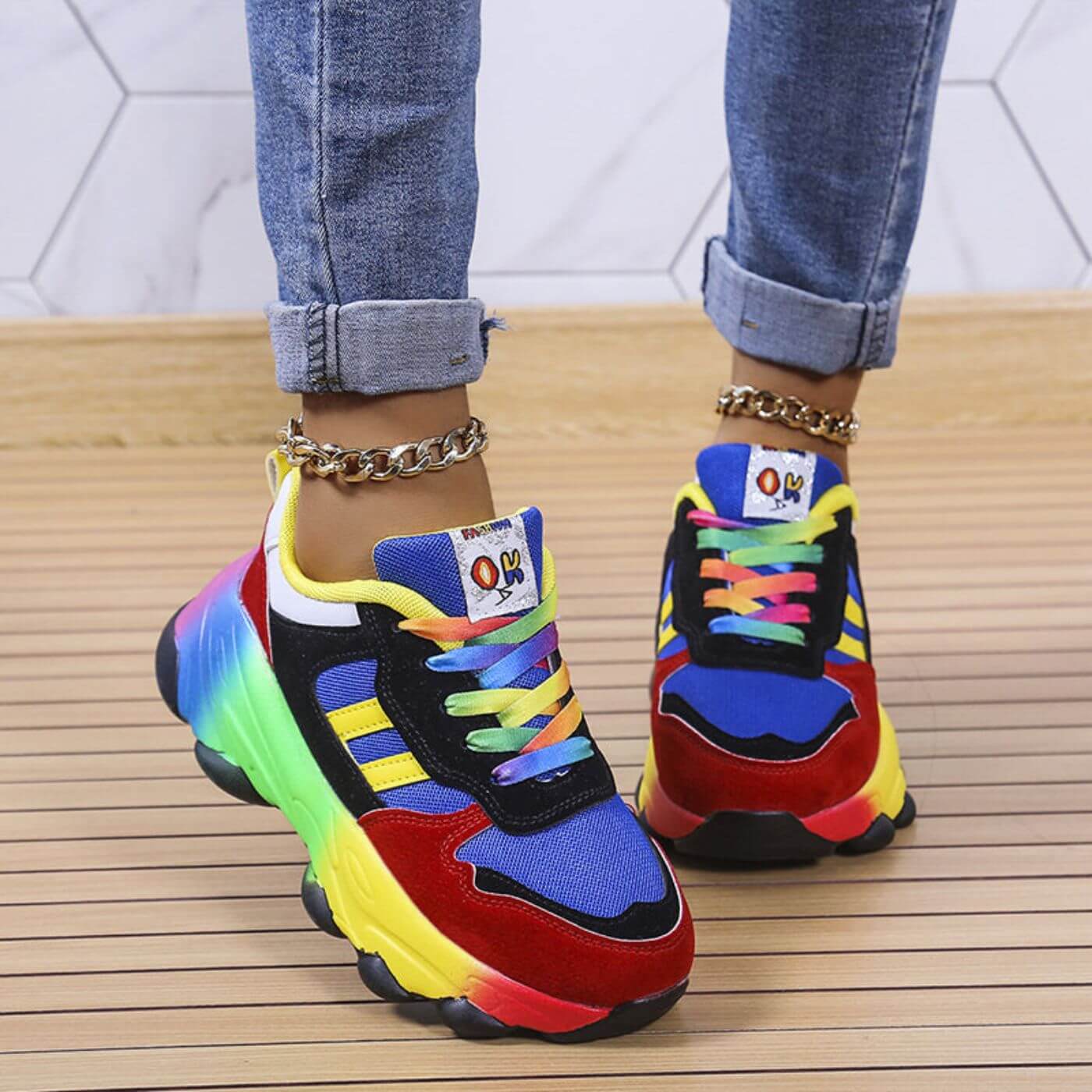 Aurora™ - Baskets Orthopédiques Colorées pour Confort et Style