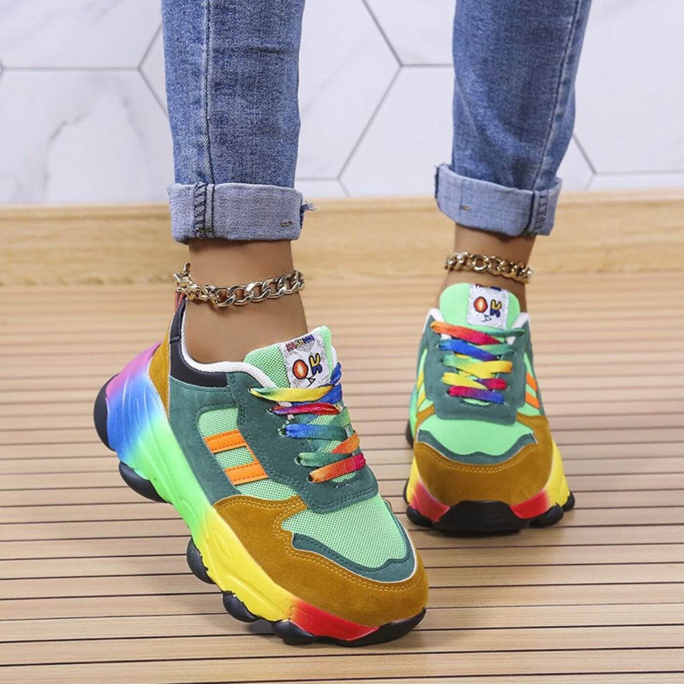 Aurora™ - Baskets Orthopédiques Colorées pour Confort et Style